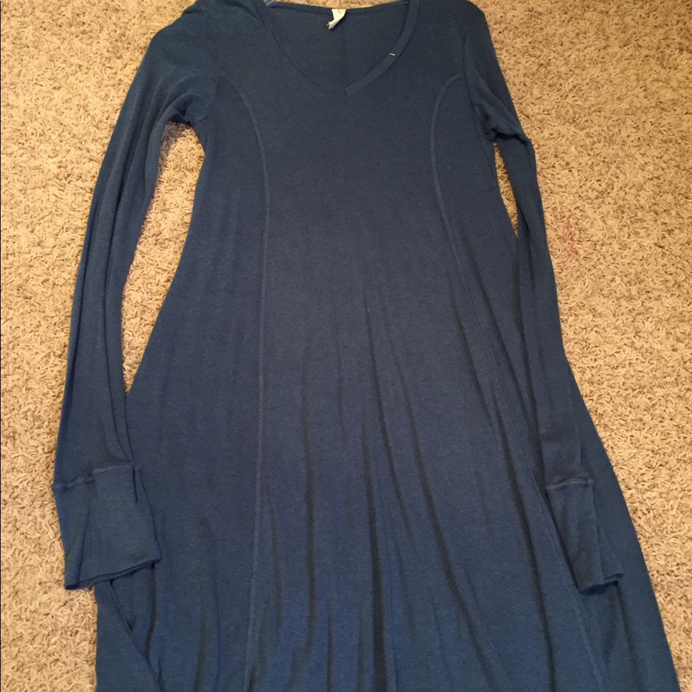 Long Sleeve Deep Blue Dress